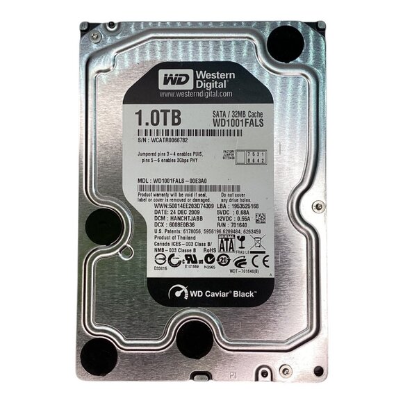 Western Digital 1TB‎ SATA 32MB Cache Internal HDD WD1001FALS 3.5" Caviar Black - Picture 1 of 3